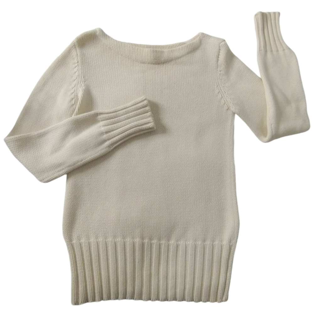 Vintage Women's J. Crew Chunky Cable‎ Knit Cottagecore Fisherman Sweater Size XS
